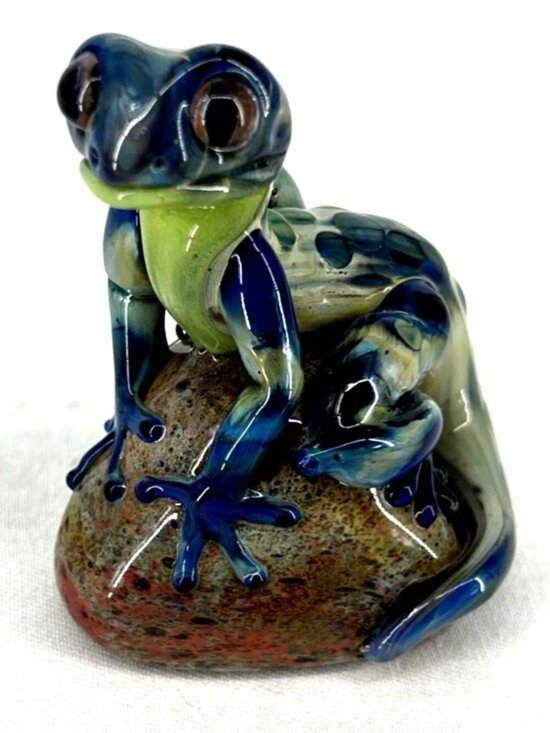 Other - Oregon Fusion Lizard Fused Glass Figurine Handcrafted Tropical Lizard Nature 3"